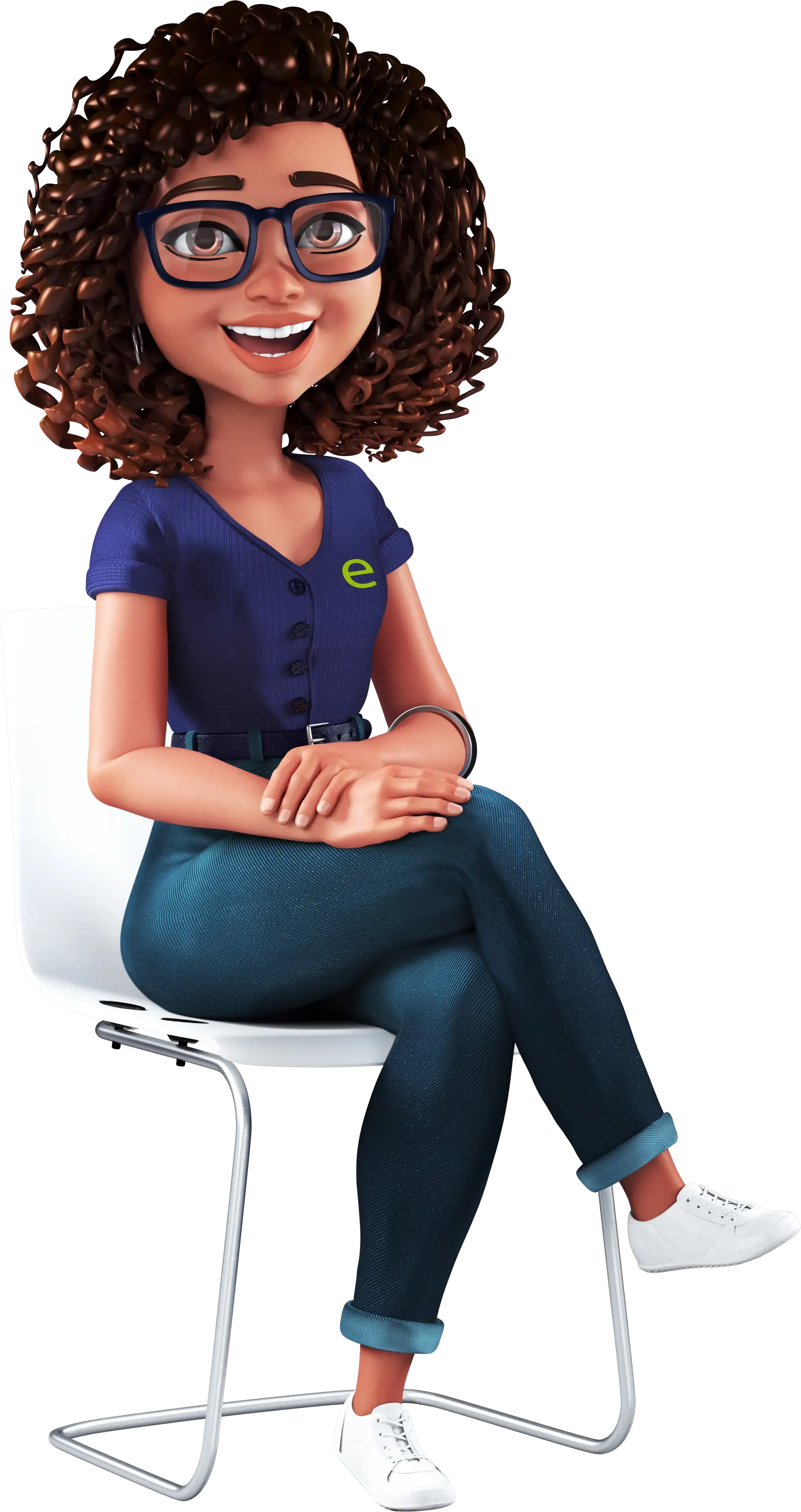 Eva sentada, pronta para te ouvir